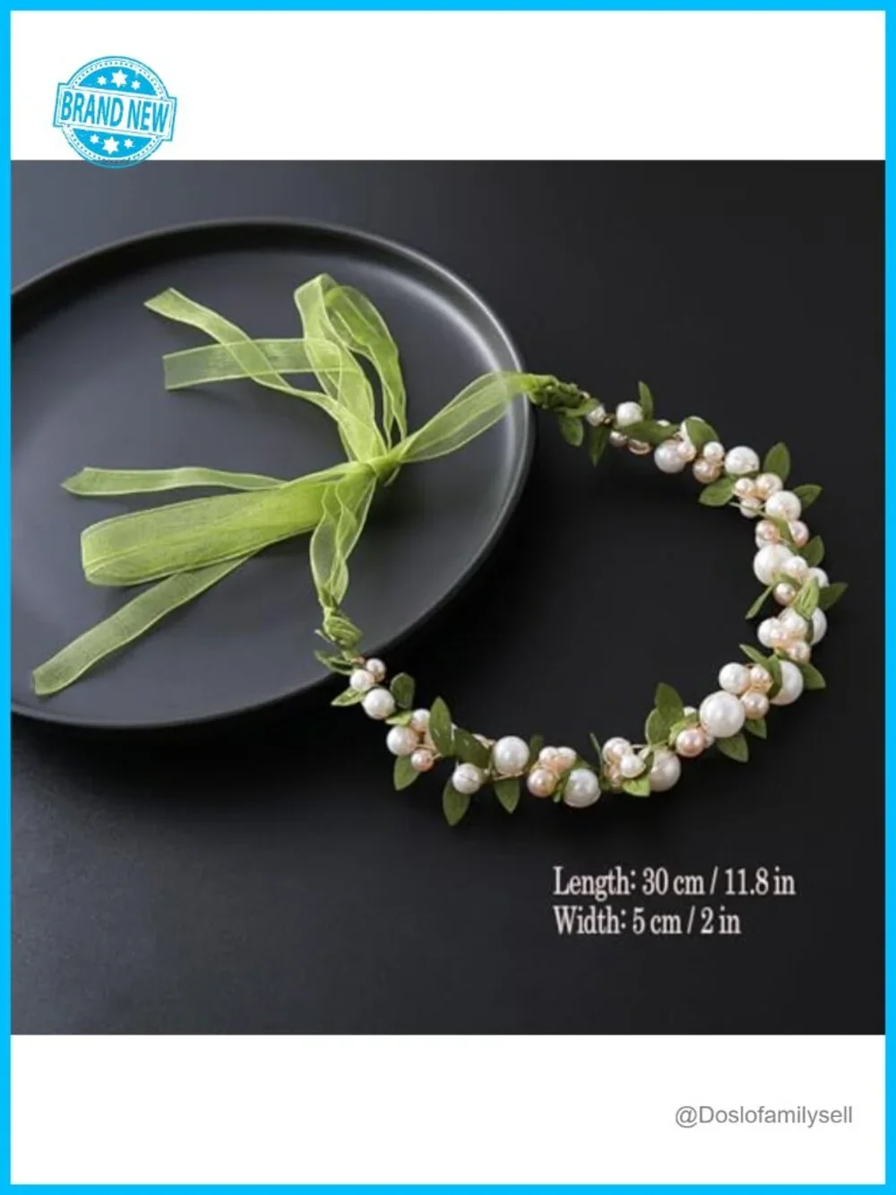 2 Pcs Faux Pearl Leaf Hair Vine Ribbon Headband Fairy Wedding Hair Accessory